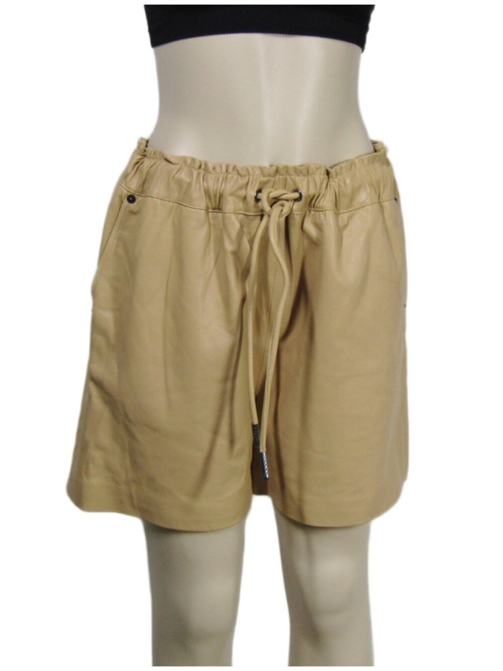 LITA NWT BUTTER SOFT Lamb Leather Shorts Tan Boho Festival Quiet Luxury Large